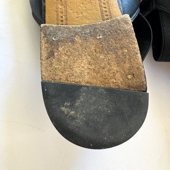 Gucci Black Leather Princetown Elastic Slingback Slipper Mule Flat sz 34.5/4.5 - Picture 14 of 16